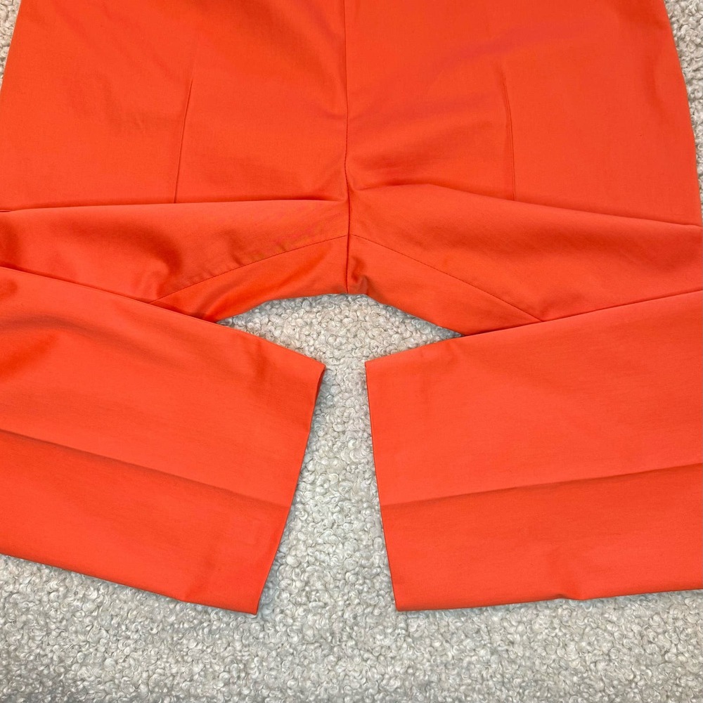 AKRIS Punto Franca in Papaya-Pintuck Orange Cropped Pant-Size 10 - Picture 6 of 9